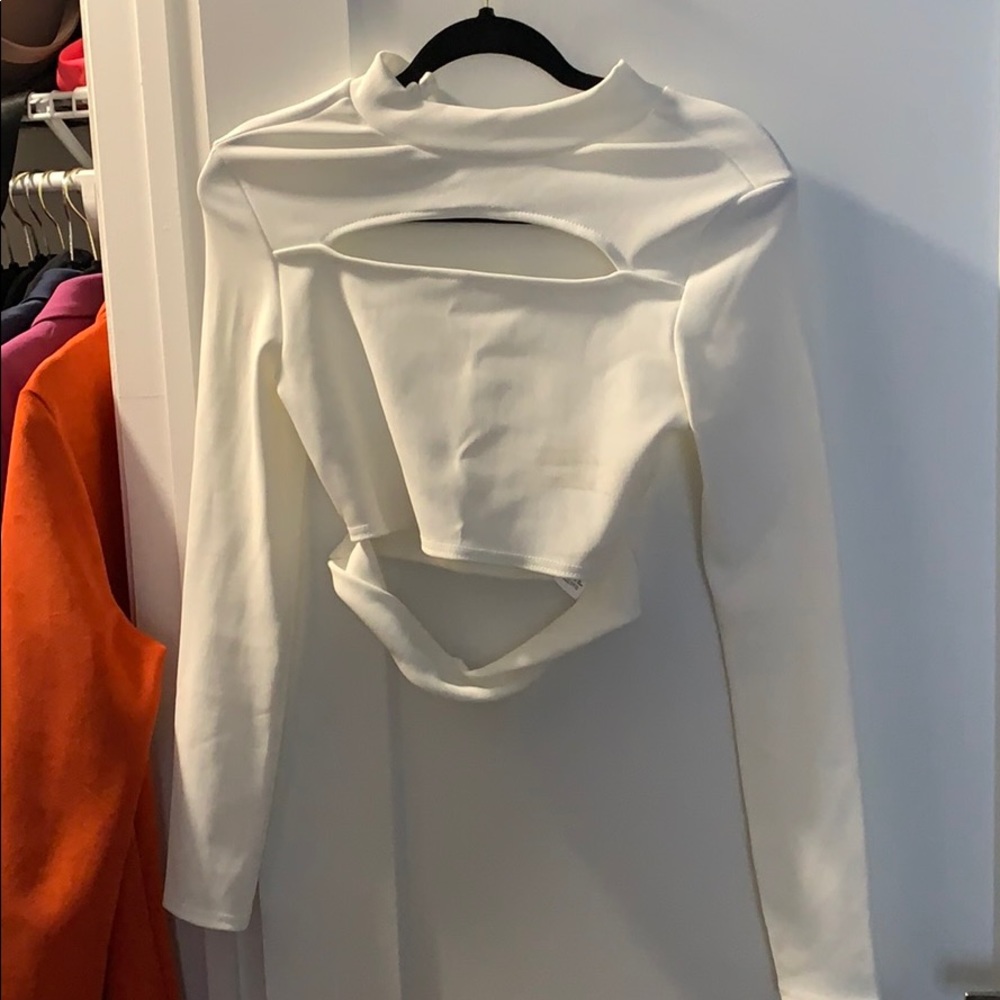 White cutout top